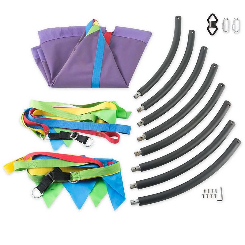 HearthSong Rainbow Flag Round Platform Tree Swing for Multiple Kids