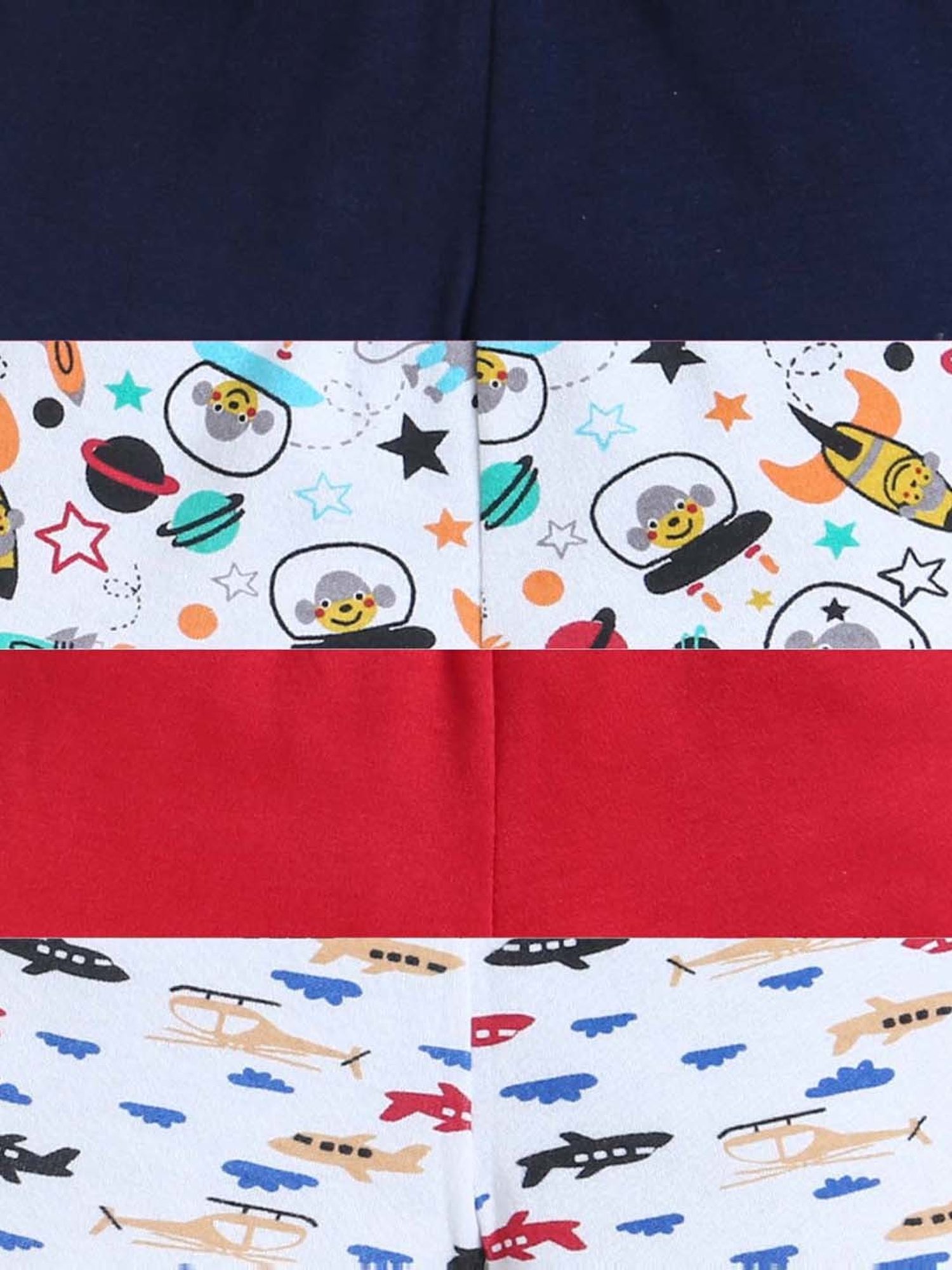 Bumzee Kids Multicolor Cotton Printed Shorts (Pack of 4)