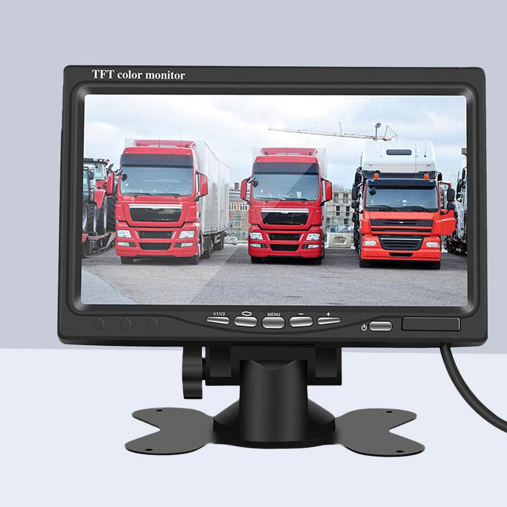 Car 7 Inch Backup Monitor Screen 12-24V Rear View Rearview Backing Parking Reverse TFT Color Monitor