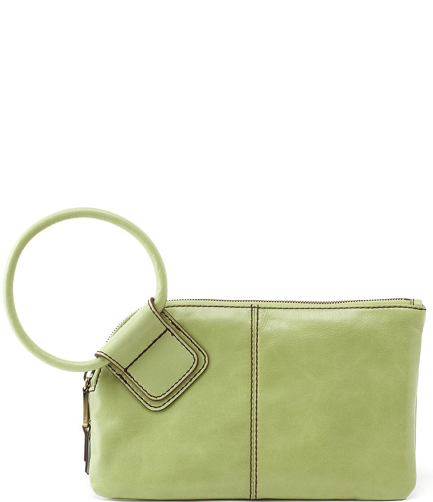 HOBO Sable Top Grain Leather Tassel Ring-Handle Top Zip Wristlet