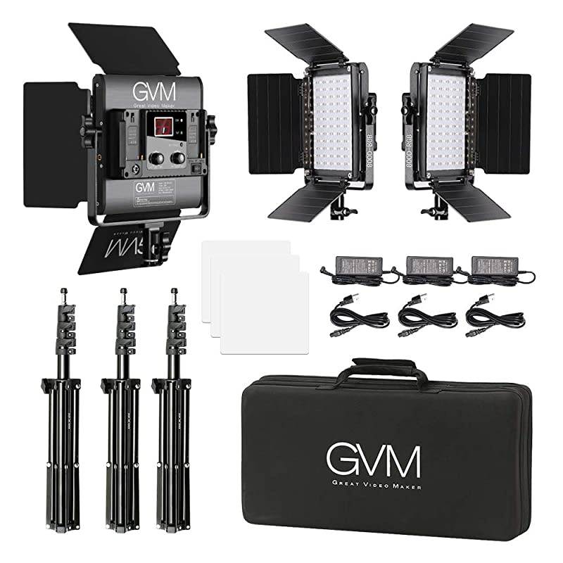 RGB LED Video Lighting Kit, 800D Studio Video Lights with APP Control, Video Lighting Kit for YouTube Photography Lighting, 3 Packs Led Light Panel, 3200K-5600K, 8 Kinds of The Scene Lights
