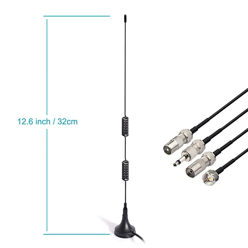 FM Antenna Magnetic Base FM Radio Antenna for Pioneer Onkyo Yamaha Marantz Sherwood Indoor Digital HD Radio FM Radio Bluetooth Home Stereo Receiver AV Audio Vedio Home Theater Receiver Tuner