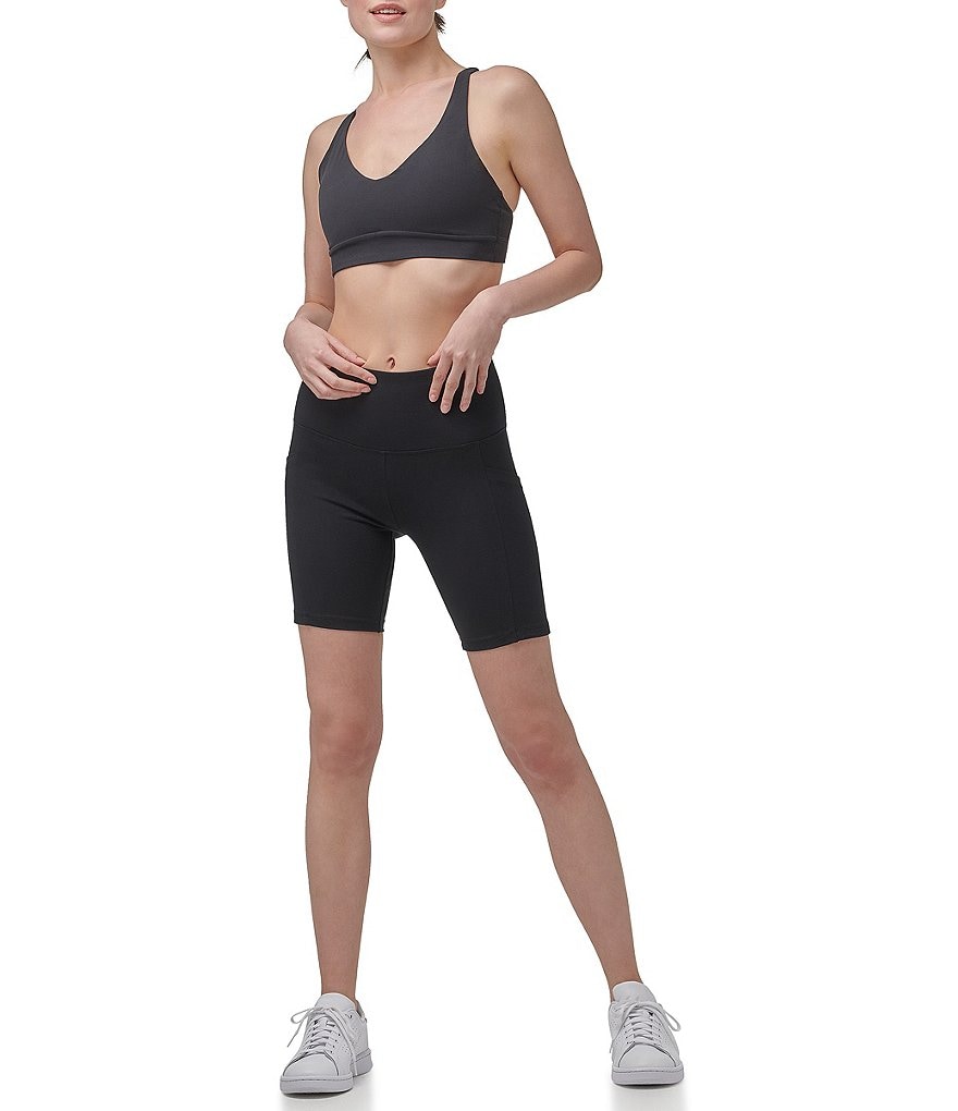 Marc New York Side Pocket High Rise Jersey Knit Biker Shorts