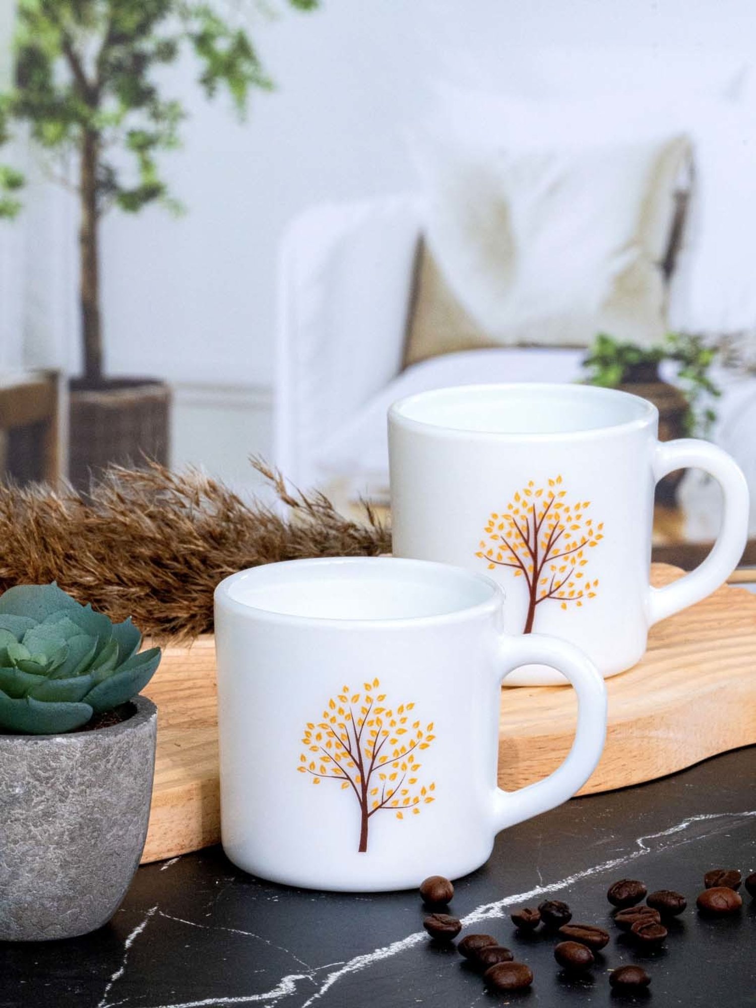 Cello White Opalware Cup (0.18 L) - Set of 6