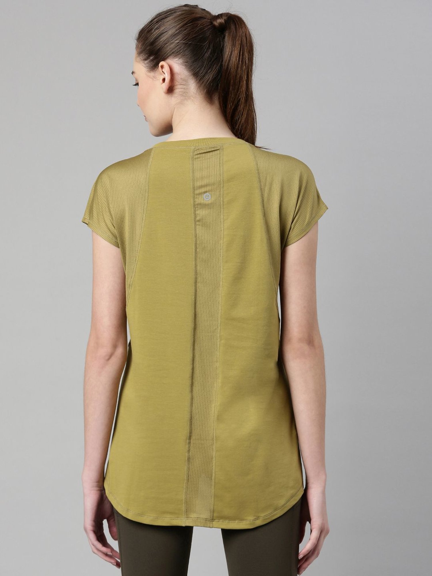 Enamor Green Cotton Graphic Print Sports T-Shirt