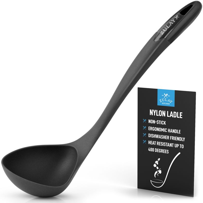 Zulay Kitchen Nylon Soup Ladle Scoop Spoon