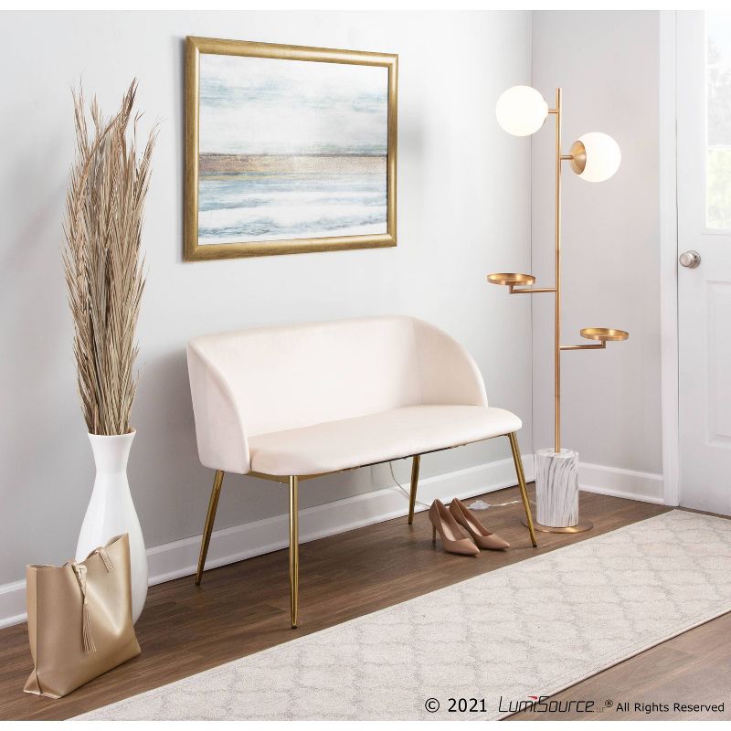 Butler Contemporary/Glam Floor Lamp with Metal Marble Base Gold (Includes LED Light Bulb) - LumiSource