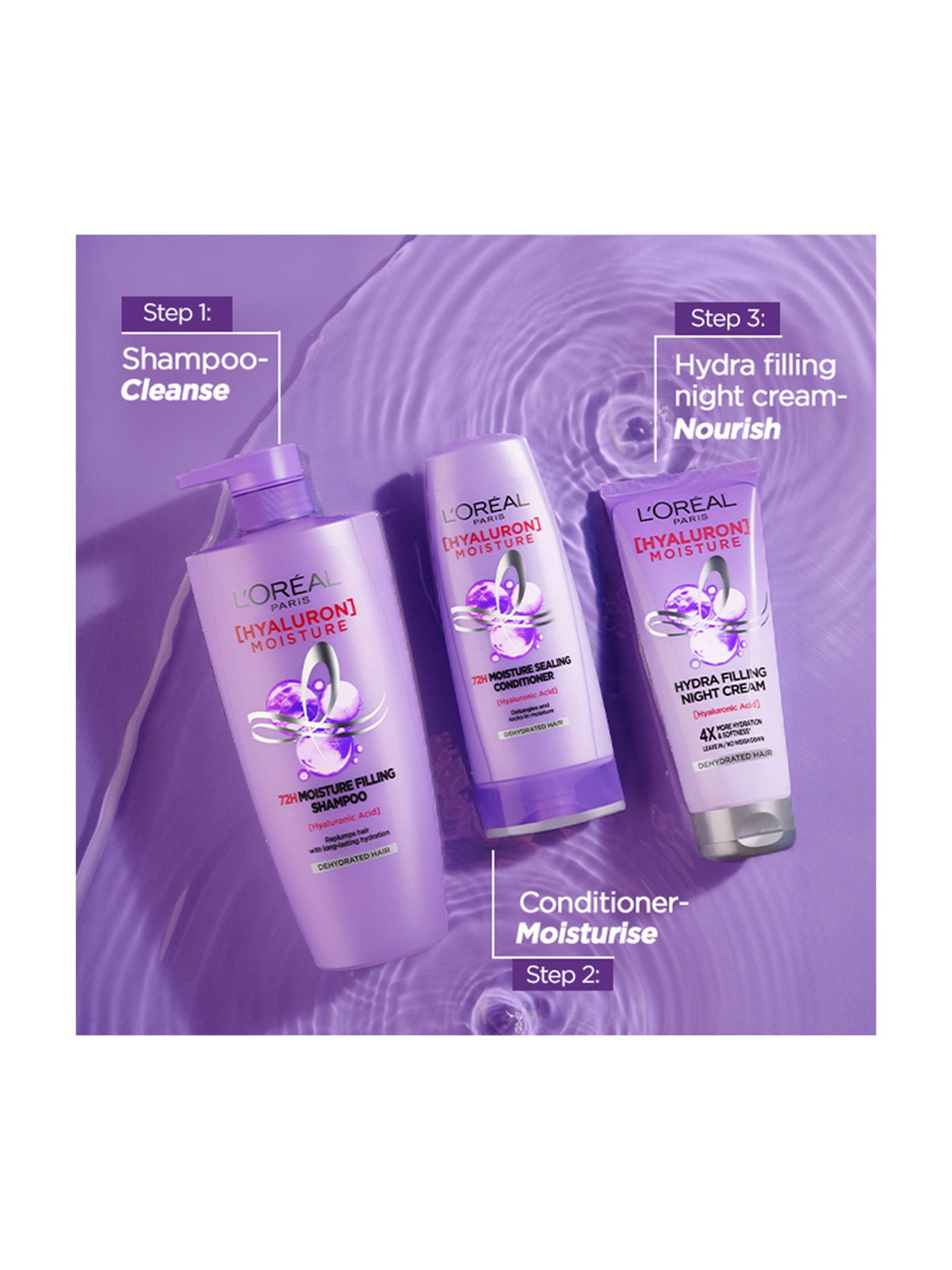 L'Oreal Paris Hyaluron Moisture 72H Moisture Filling Shampoo - 650 ml