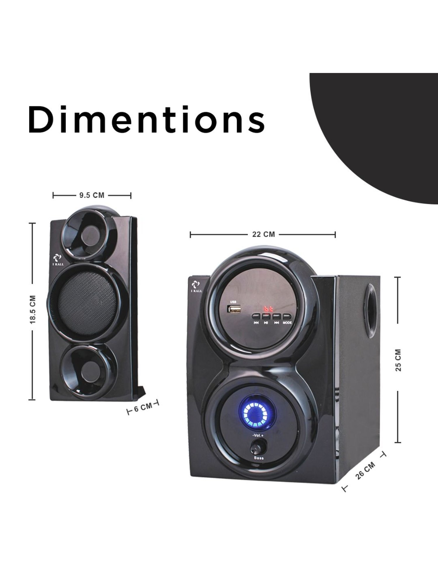 I Kall IK-444 5.1 Channel Home Theatre (Black)