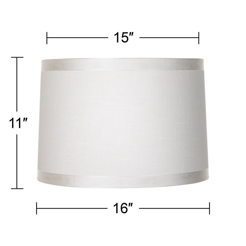 Springcrest Off-White White Drum Lamp Shade Modern Silver Circles 15x16x11 - Spider