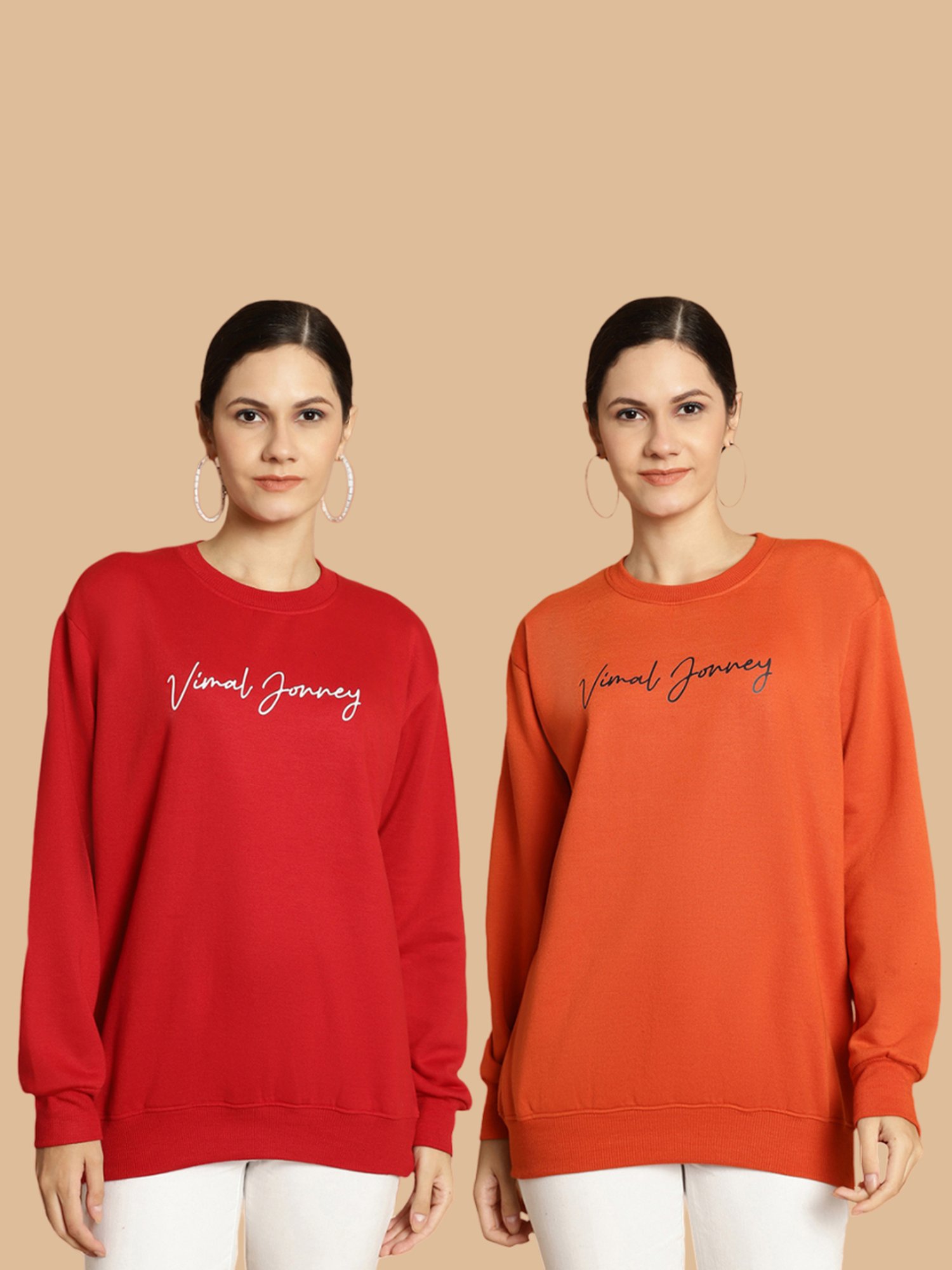 Vimal Jonney Maroon & Rust Printed Sweatshirt - Pack Of 2