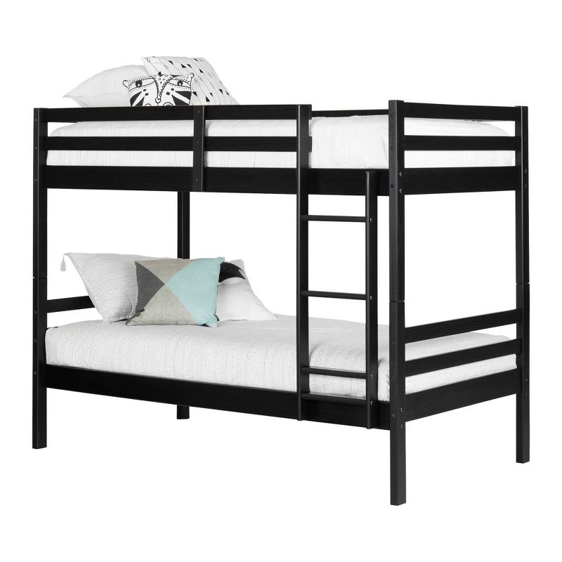 Twin Fakto Solid Wood Bunk Beds  Matte Black  - South Shore