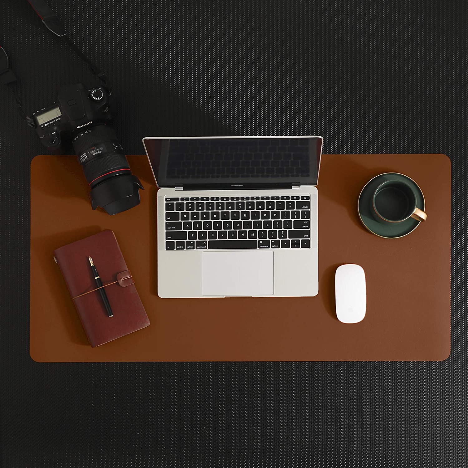 Leather Desk Pad Protector,Mouse Pad,Office Desk Mat,31.5" x 15.7" Non-Slip PU Leather Desk Blotter,Laptop Desk Pad,Waterproof Desk Writing Pad for Office and Home - Black