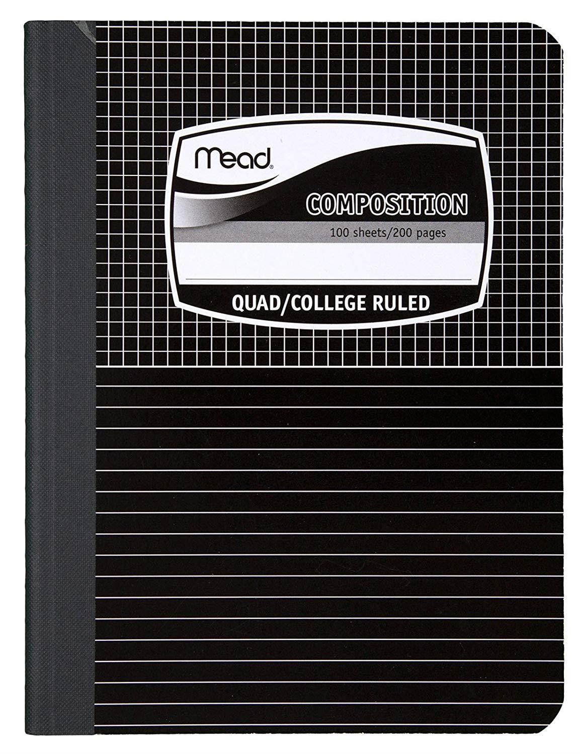 Mead Graph Composition Book, Square Deal, Black Marble, 7.5 x 9.75 Inches (09000)