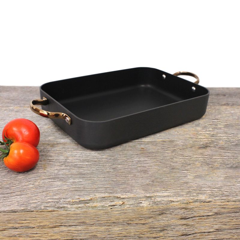 T-fal Simply Cook Nonstick Cookware, Roaster with Rack, 15", Gray