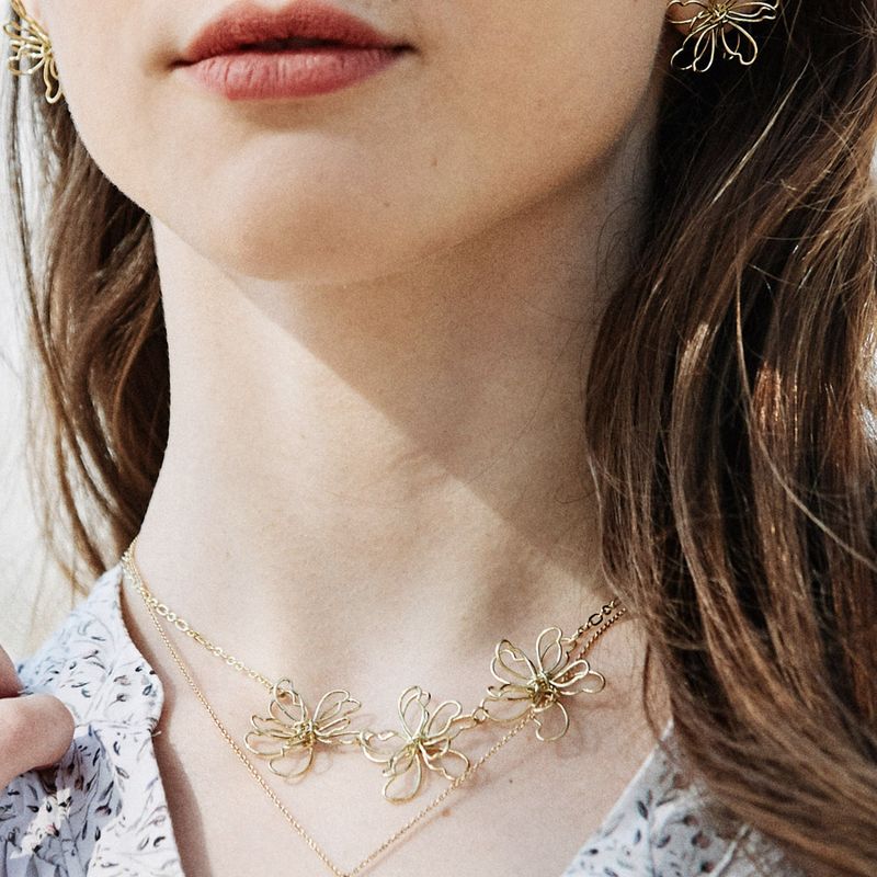 Women's Zirconite Necklace with 1mm Cubic Zirconia Triangle in Sterling Silver - Rhodium