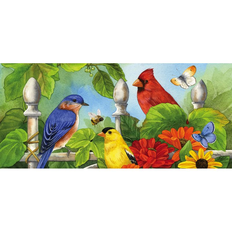 Evergreen Flag Jewels of Summer Sassafras Switch Mat 10 x 22 Inch Interchangeable Door and Floormat for Homes Gardens and Yards