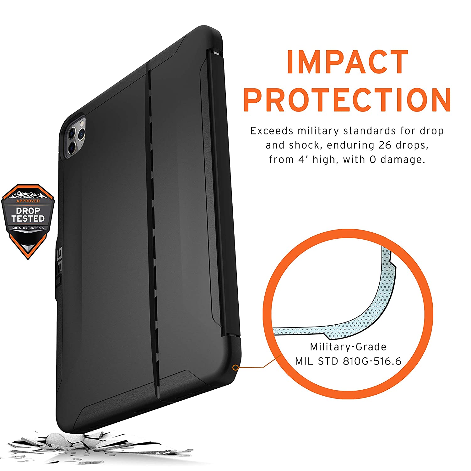 UAG iPad Pro 11-inch (2nd Gen, 2020) Case Scout [Black] Slim Protective Cover