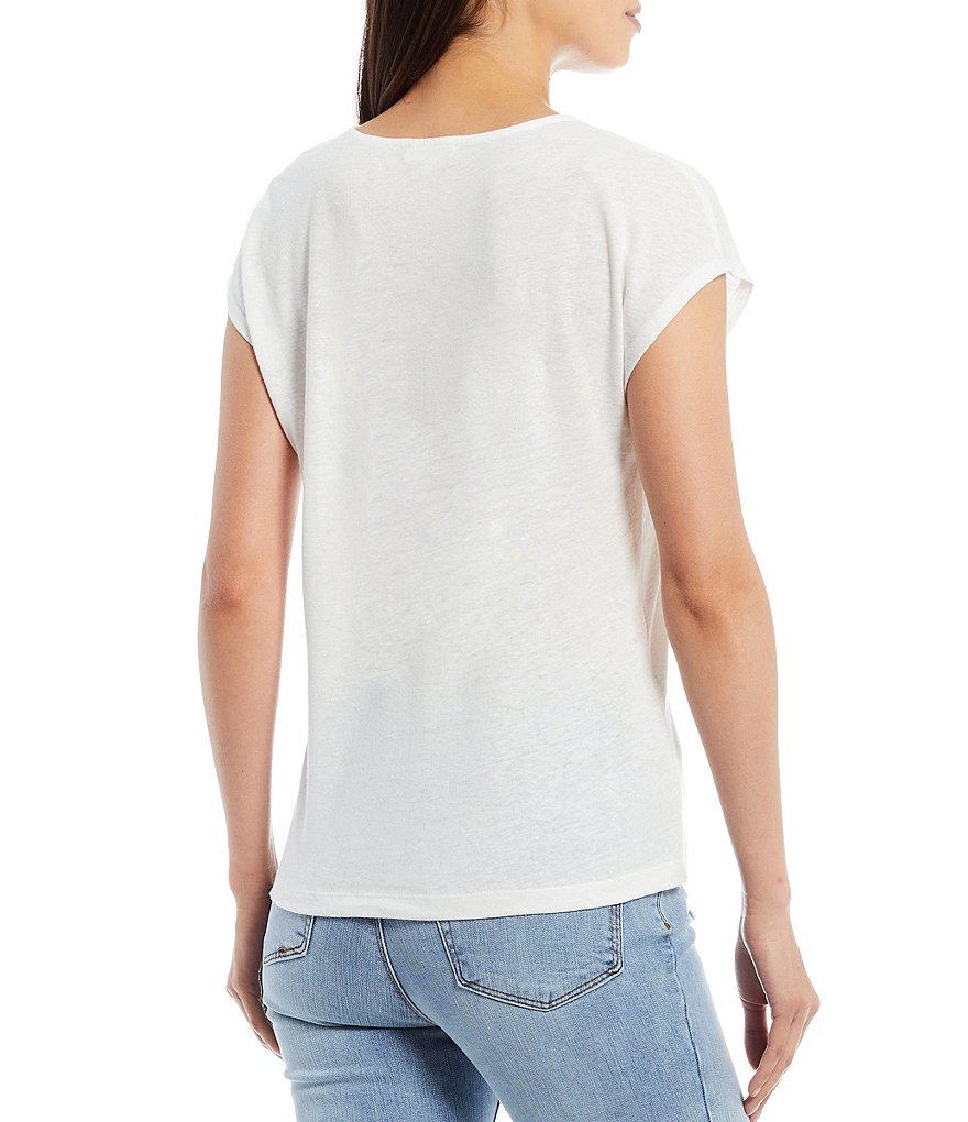 A Loves A Cap Sleeve V-Neck Knit T-Shirt