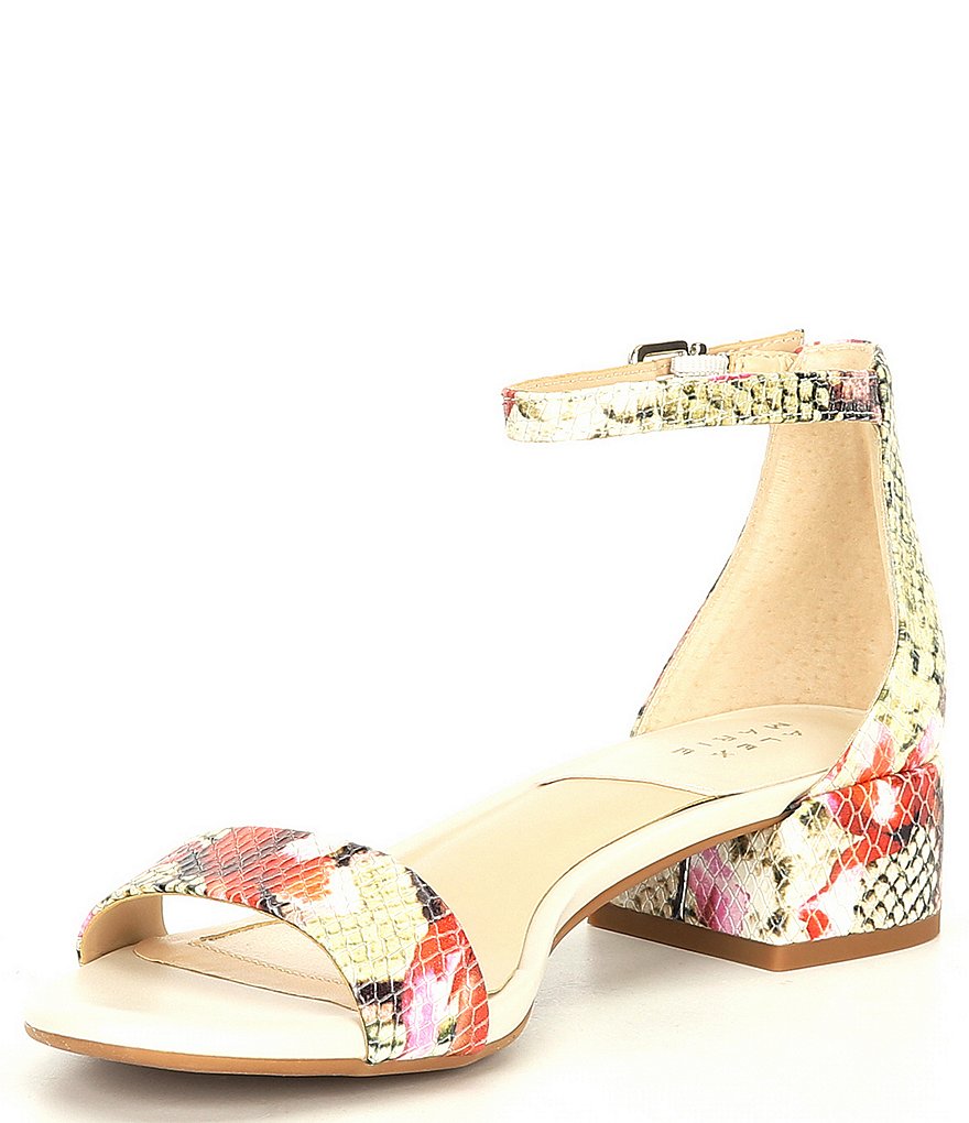 Alex Marie Malahn Floral Snake Print Floral Block Heel Dress Sandals