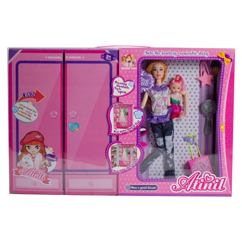 Northlight 11" Pink Beauty Play Doll Set with Multiple Accessories and Wardrobe