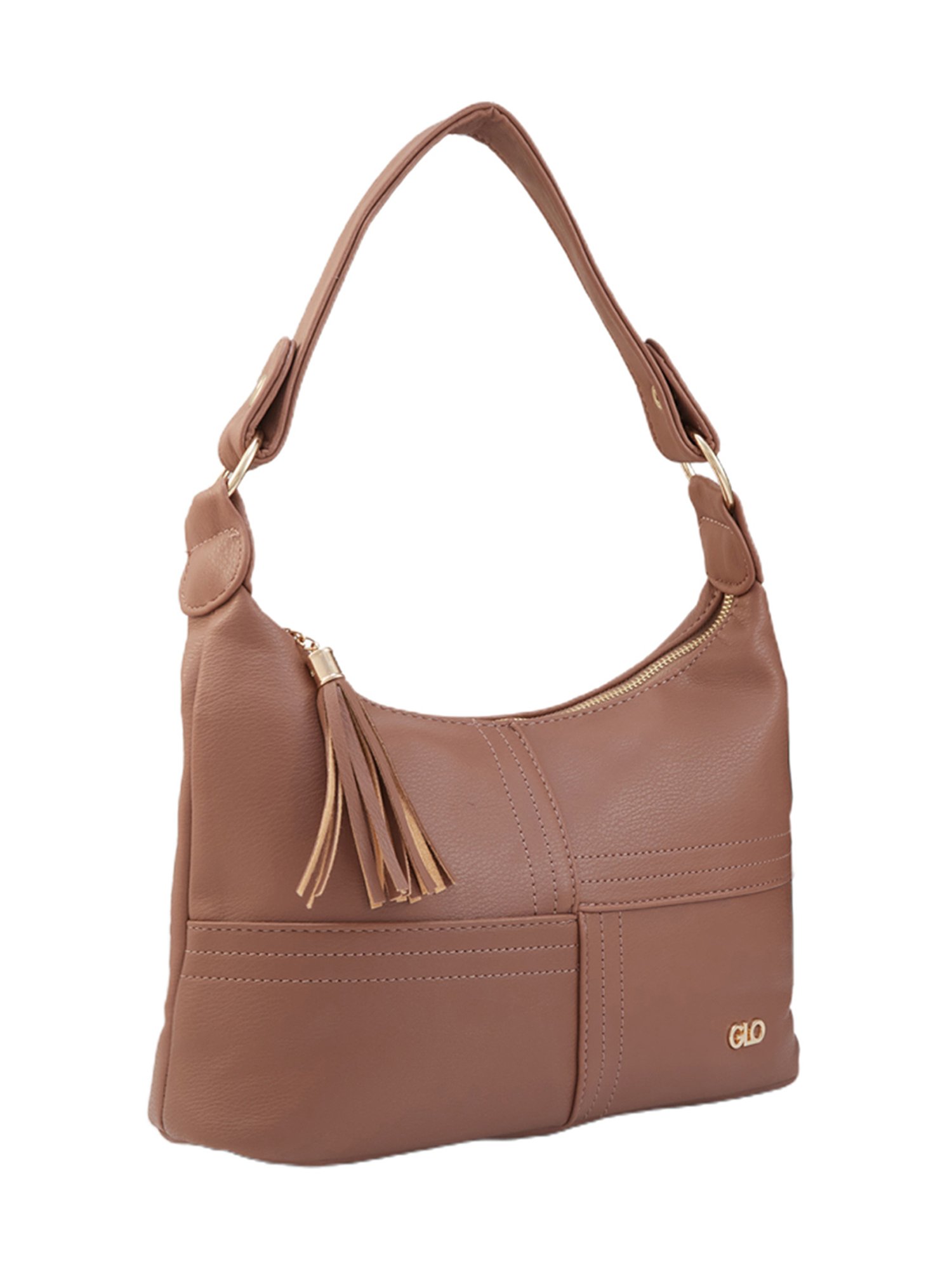 Globus Taupe Solid Medium Hobo Bag