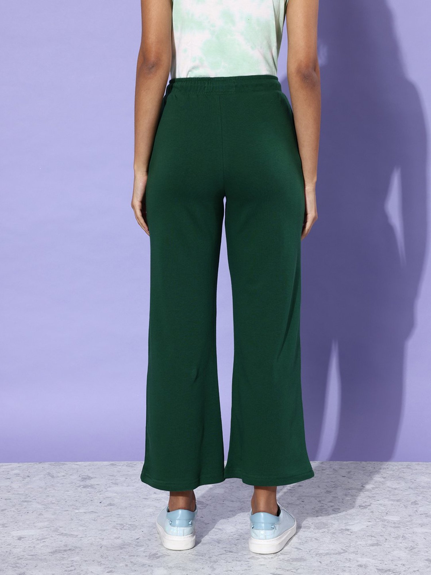 Dillinger Dark Green Fleece Regular Fit High Rise Trackpants