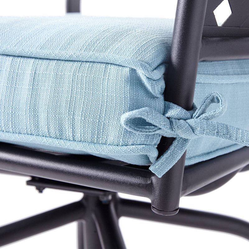 Peaktop 3pc Patio Swivel Bar Height Bistro Set with Cushions - Teamson