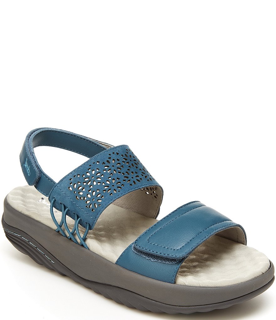 Jambu Alba Leather Banded Wedge Sandals
