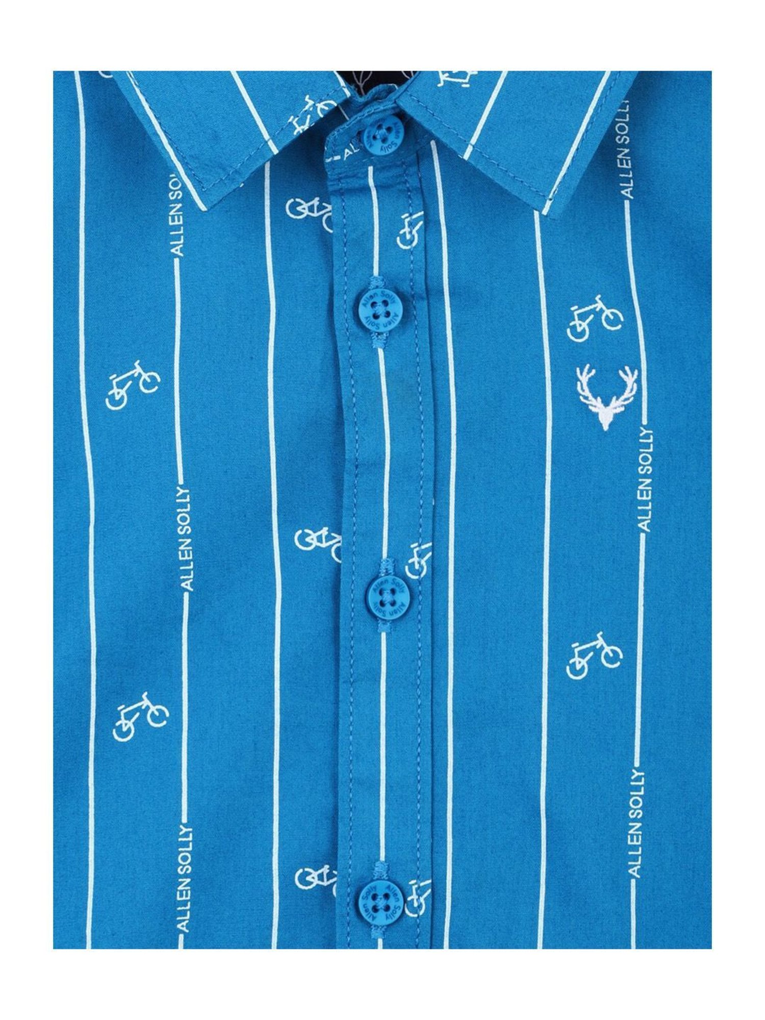 Allen Solly Junior Blue Striped Full Sleeves Shirt