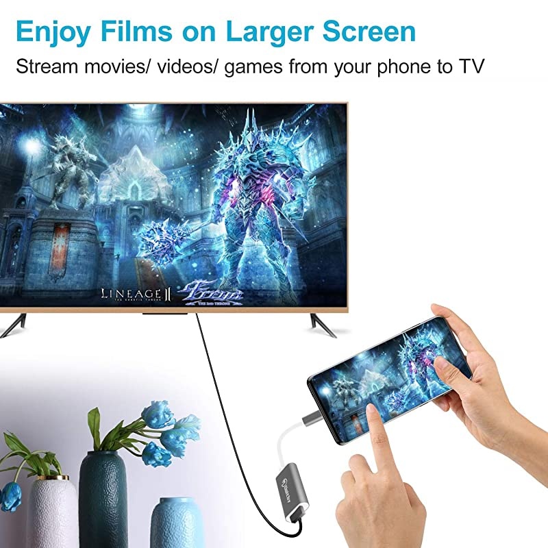 USB C to HDMI Adapter 4K Aluminum USB C HDMI Adapter Compatible with MacBook ProSamsung S20S10S9S8 iMacMacBook Air DELL XPS Surface Book Pixelbook and More Thunderbolt 3 Compatible