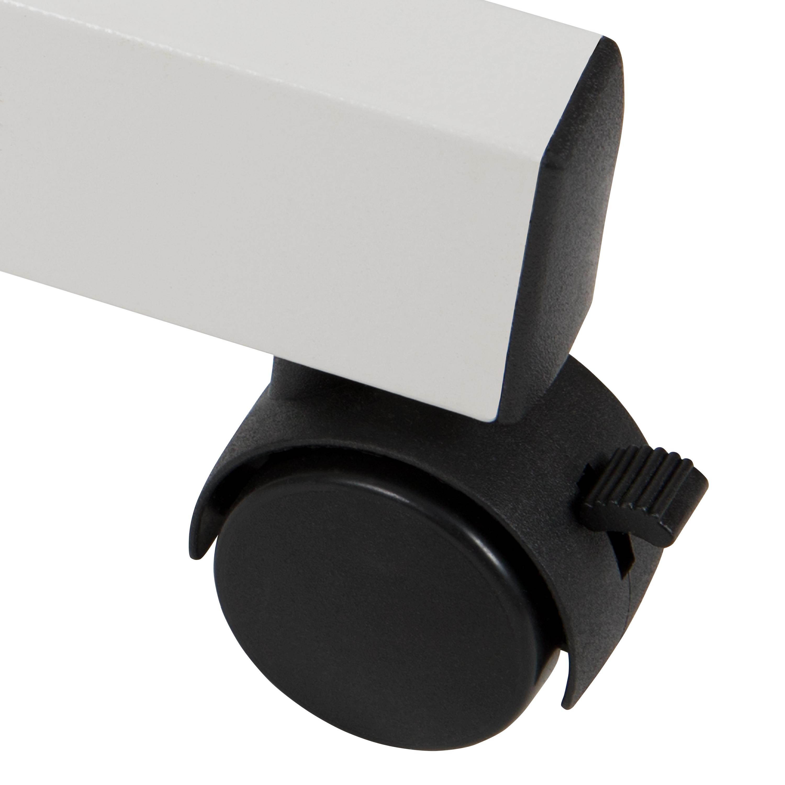 HERCULES Series 45.25"W x 54.75"H Reversible Mobile Cork Bulletin Board and White Board with Pen Tray