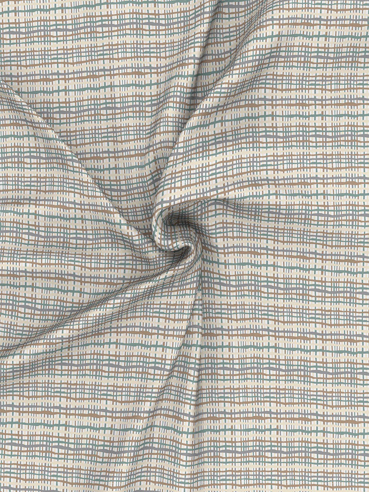 In-House by Maspar Neutral 200 TC Cotton Printed Bed Sheet with 2 Pillow Cover