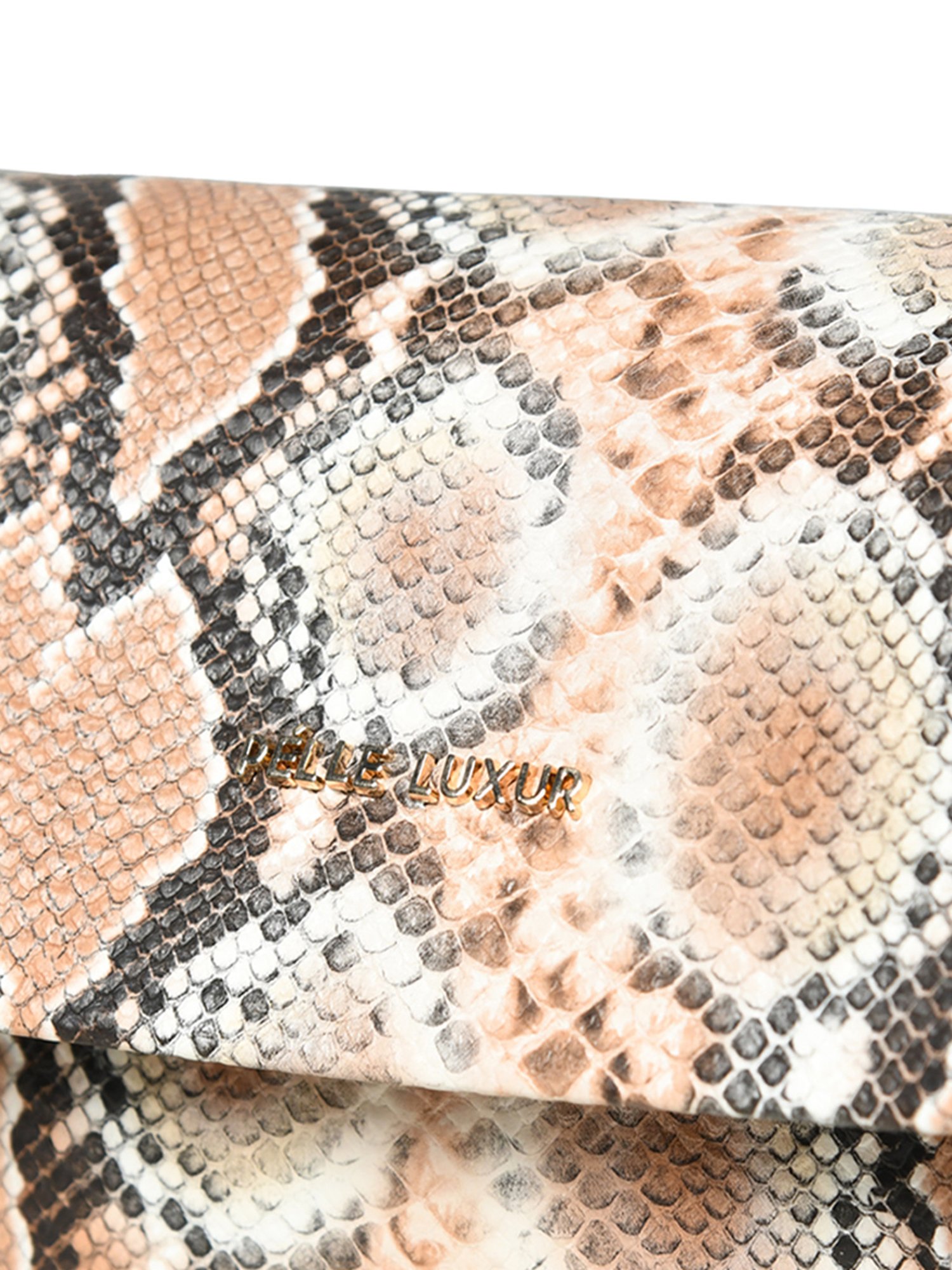 PELLE LUXUR Brown Animal Effect Small Cross Body Bag