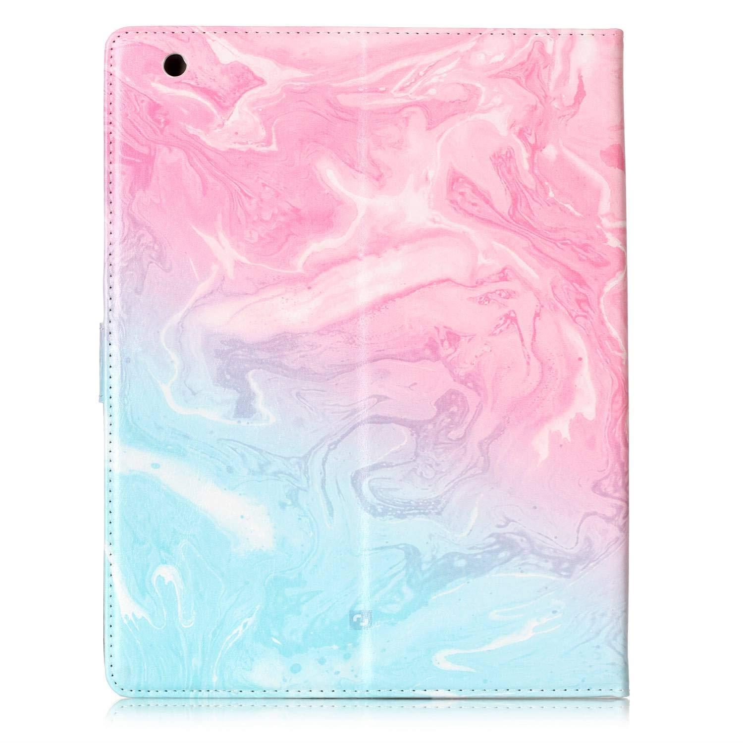 iPad 2/3/4 Case, Dteck(TM) Slim Flip PU Leather Wallet Case with Card Slots/Money Pouch Kickstand iPad Case Magnetic Closure Shell Full Body Protective Case Cover for Apple iPad 2 3 4,Gradient Marble