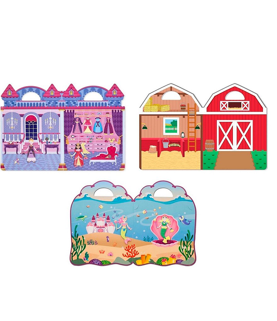 Melissa & Doug Puffy Sticker Bundle - Farm, Princess & Mermaid