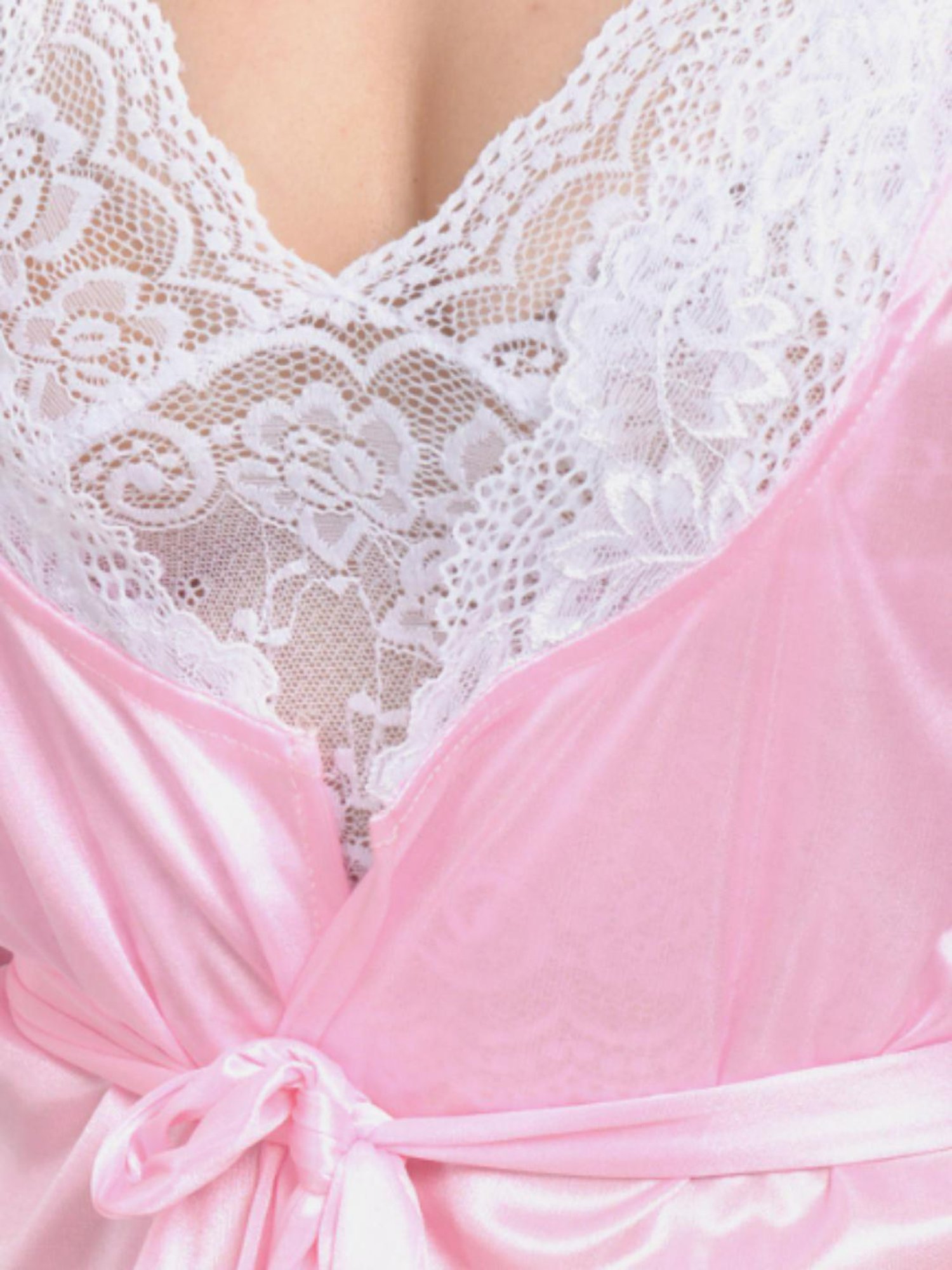 mod & shy Pink Lace Print Night Dress