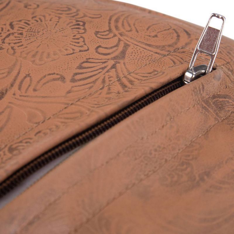 Rogen Round Pouf Brown - WyndenHall