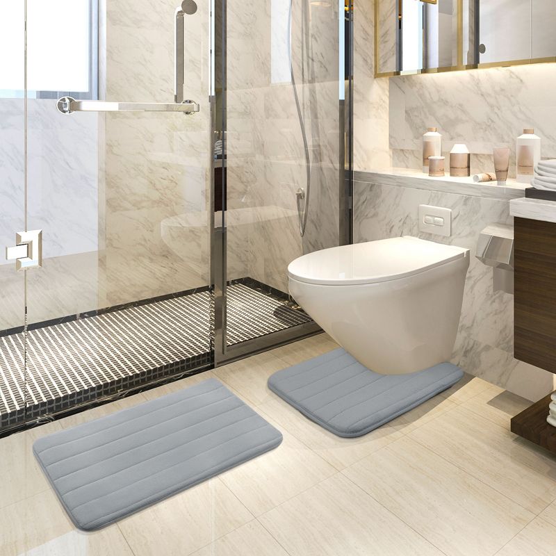 1'4"x2'4" Rectangle Indoor and Outdoor Polyurethane Floor Mat Black - PiccoCasa