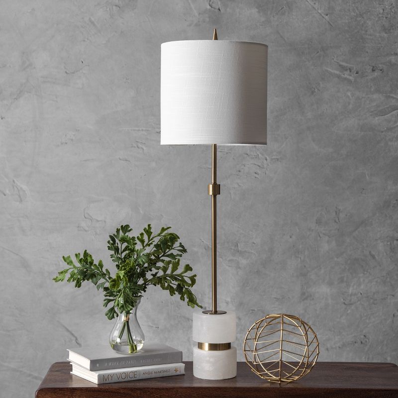 nuLOOM Charlotte 31" Marble Table Lamp Lighting - Bronze 31" H x 10" W x 10" D