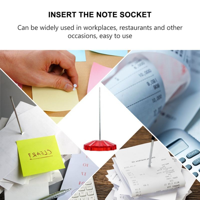 999666Newegg-reoetmall-US2Pcs Straight Rod Paper Holder Portable Practical Paper Holder Office Receipt Holder Memo Holder