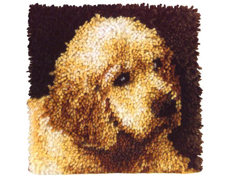 Wonderart Latch Hook Kit 12"X12"-Puppy Love