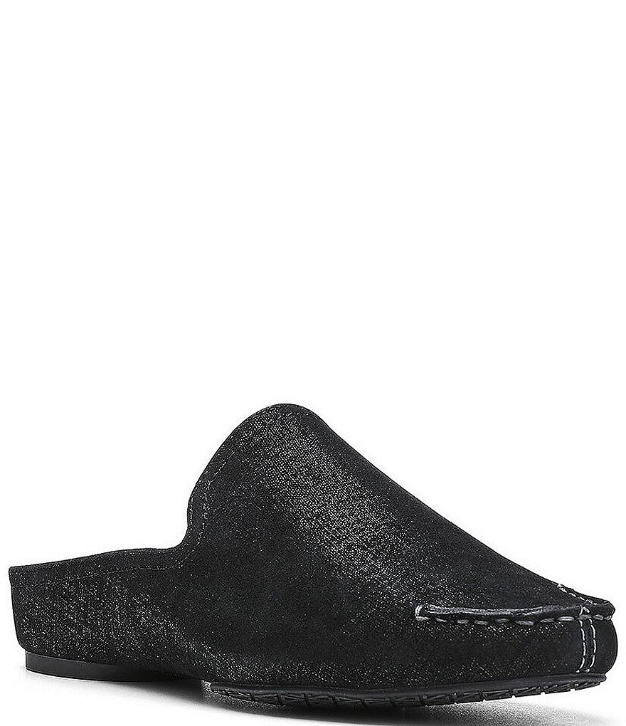 Donald Pliner Bonnie Distressed Metallic Leather Moc Toe Mules