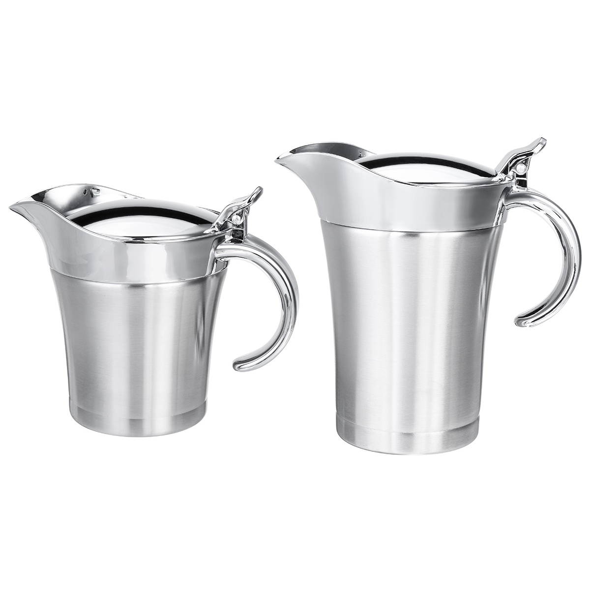 Stainless Steel Double Insulated Jug GravyThermal Sauce Kettle Kitchen Serving Storage Tableware Tool-500ml