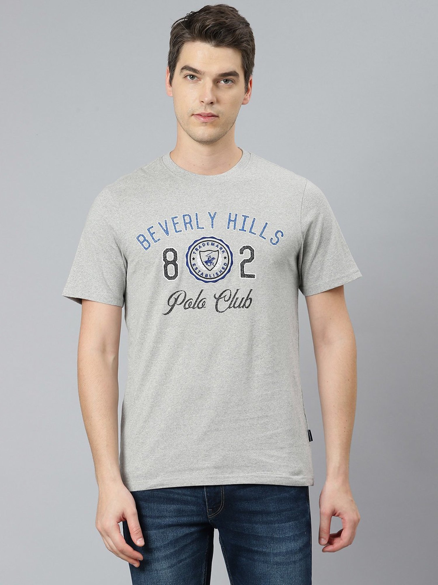 Beverly Hills Polo Club Grey Crew T-Shirt
