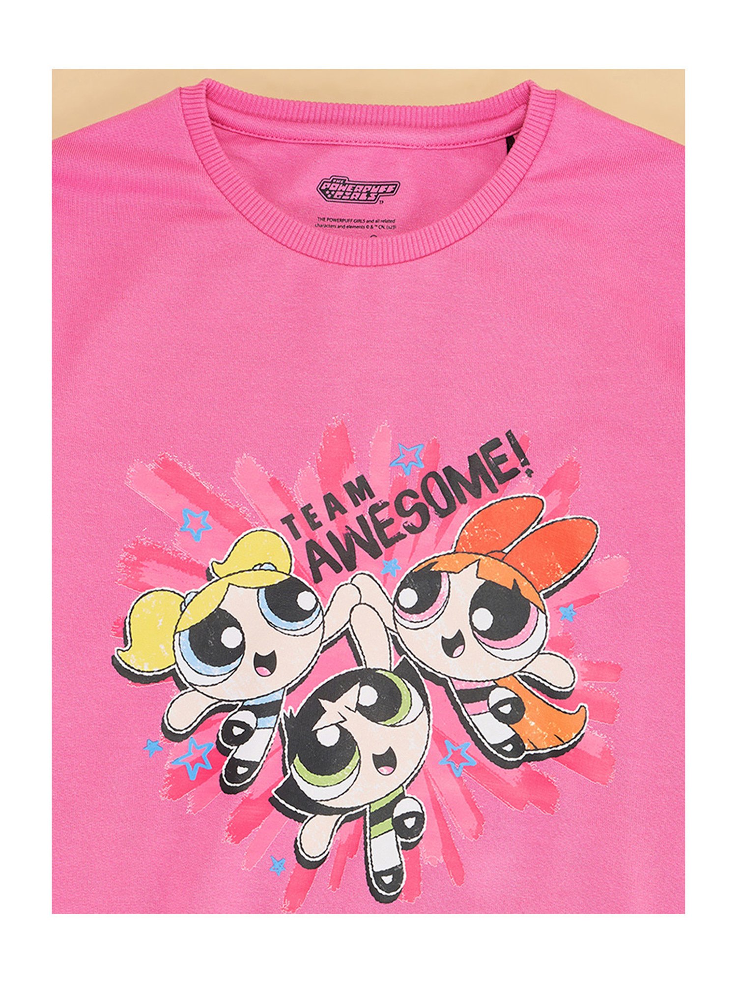 YU by Pantaloons Kids Pink Printed Full Sleeves Sweatshirt