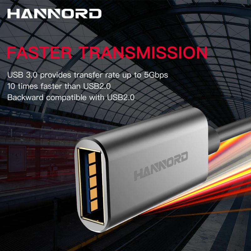 Hannord USB 3.0 Extension Cable Type A Male to Female Extension Cord High Data Transfer Compatible with USB Keyboard,Flash Drive, Hard Drive - 3.3ft.
