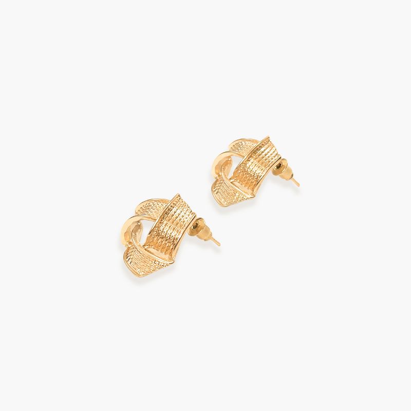 Sanctuary Project Geo Textured Knot Stud Earring Gold