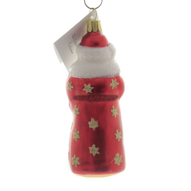 Golden Bell Collection 4.5" Mini Red Russian Santa Ornament Czech Stars Staff  -  Tree Ornaments