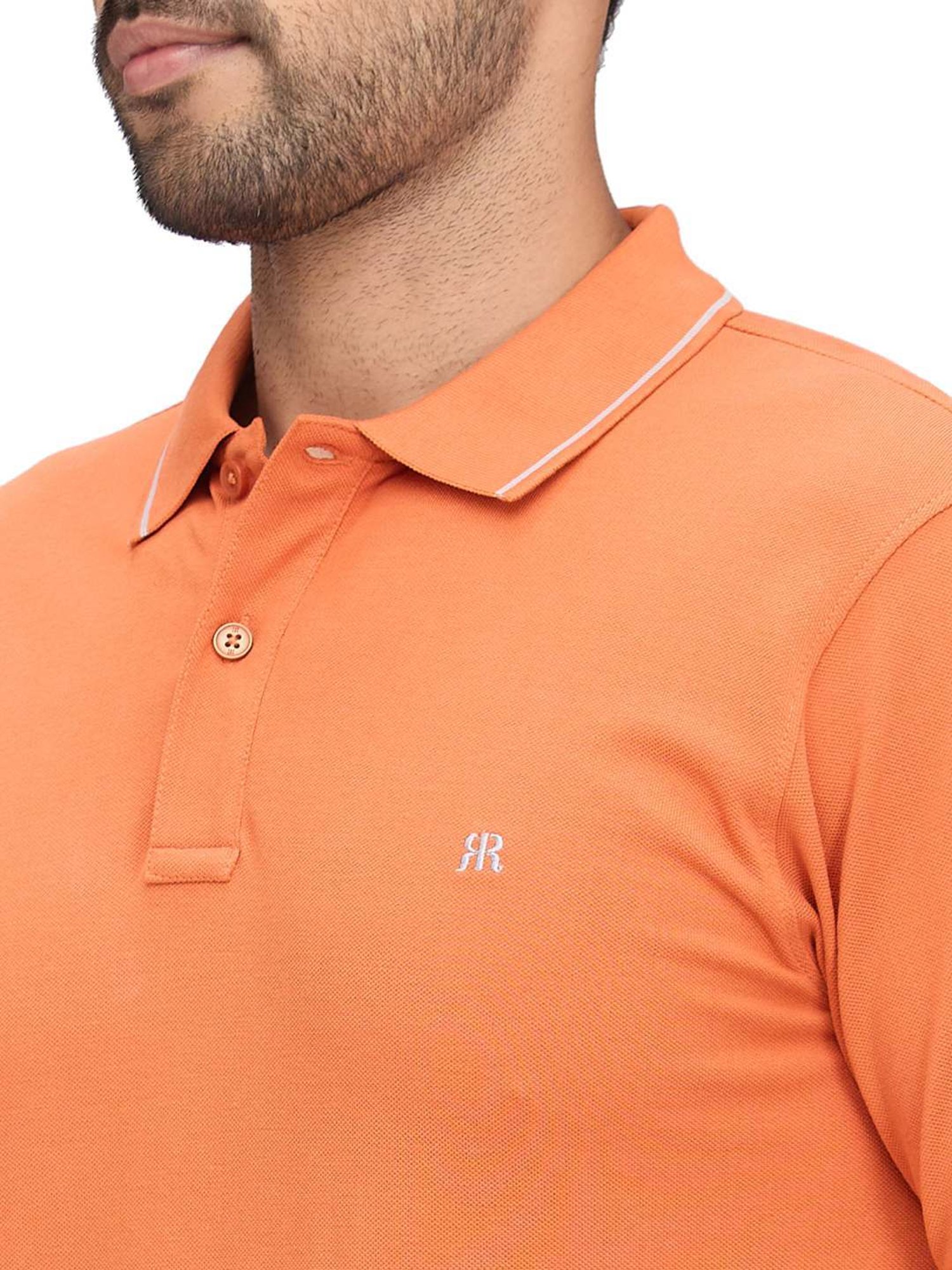 Raymond Orange Slim Fit Polo T-Shirt